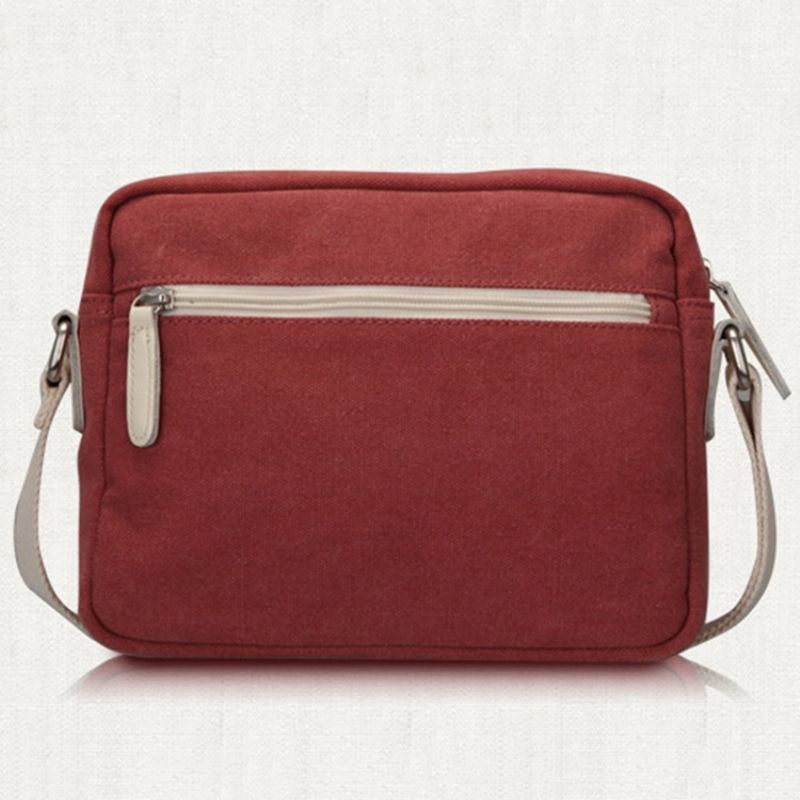 Jednoduchá Vintage Plátěná Crossbody Kabelka