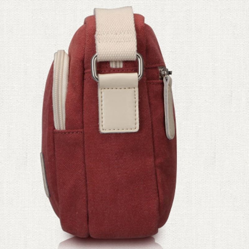 Jednoduchá Vintage Plátěná Crossbody Kabelka