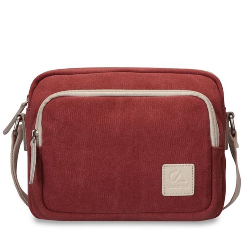 Jednoduchá Vintage Plátěná Crossbody Kabelka