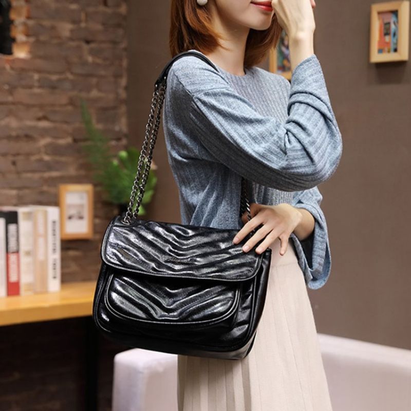 Kabelky Pu Chain Plain Rectangle Crossbody