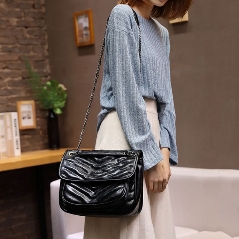 Kabelky Pu Chain Plain Rectangle Crossbody