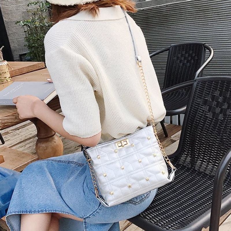 Kostkované Crossbody Kabelky Obdélníkového Tvaru