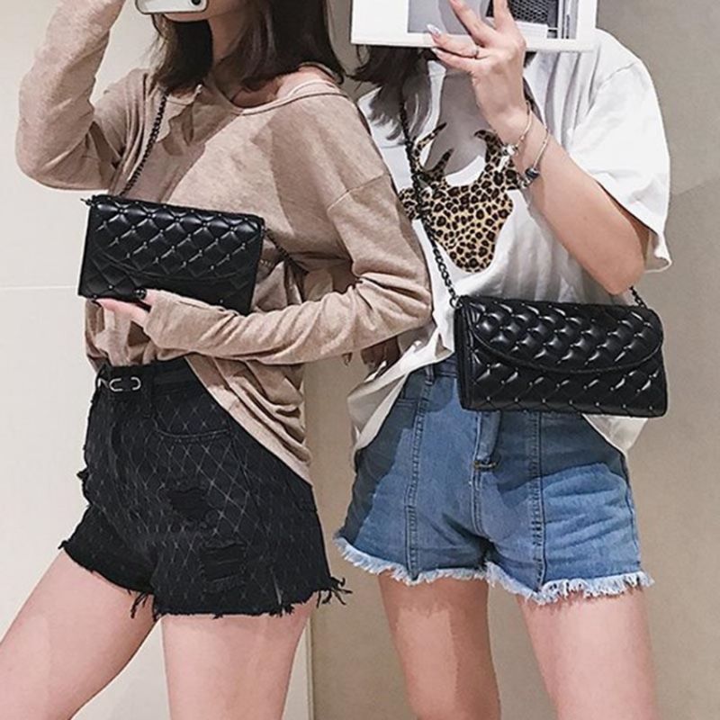 Kostkované Kabelky S Nýtovým Řetízkem Rectangle Crossbody