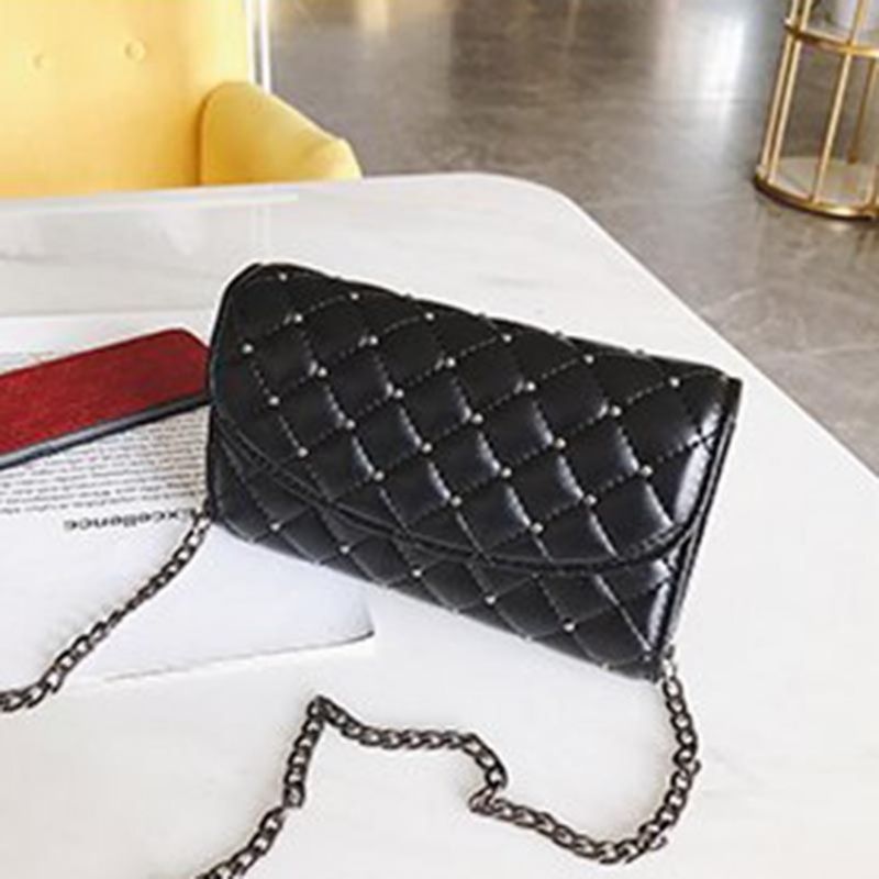 Kostkované Kabelky S Nýtovým Řetízkem Rectangle Crossbody