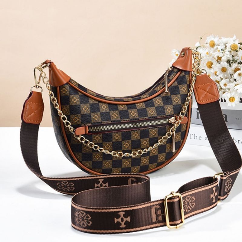 Kostkované Pu Nitě Hobos Crossbody Kabelky