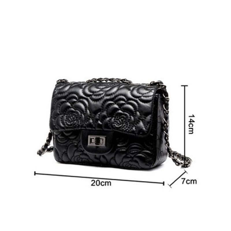 Květinové Pu Obdélníkové Crossbody Kabelky S Embosováním