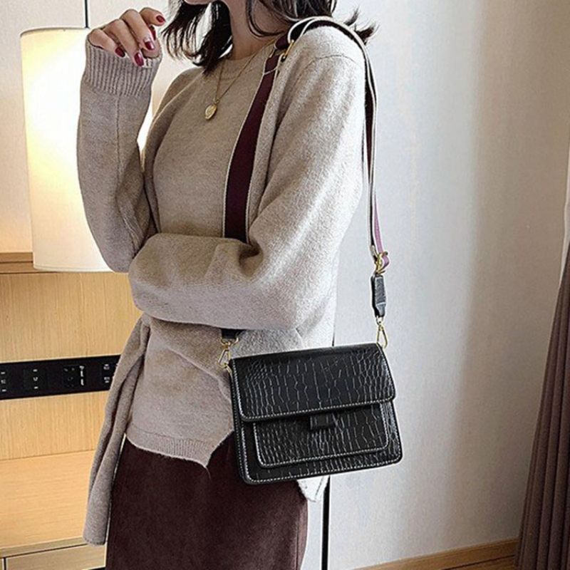 Neformální Crossbody Kabelky S Embosováním Alligator Pu Rectangle