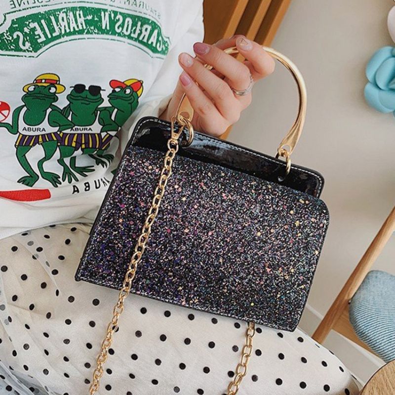 Obdélníkové Crossbody Kabelky Plain Sequins Pu