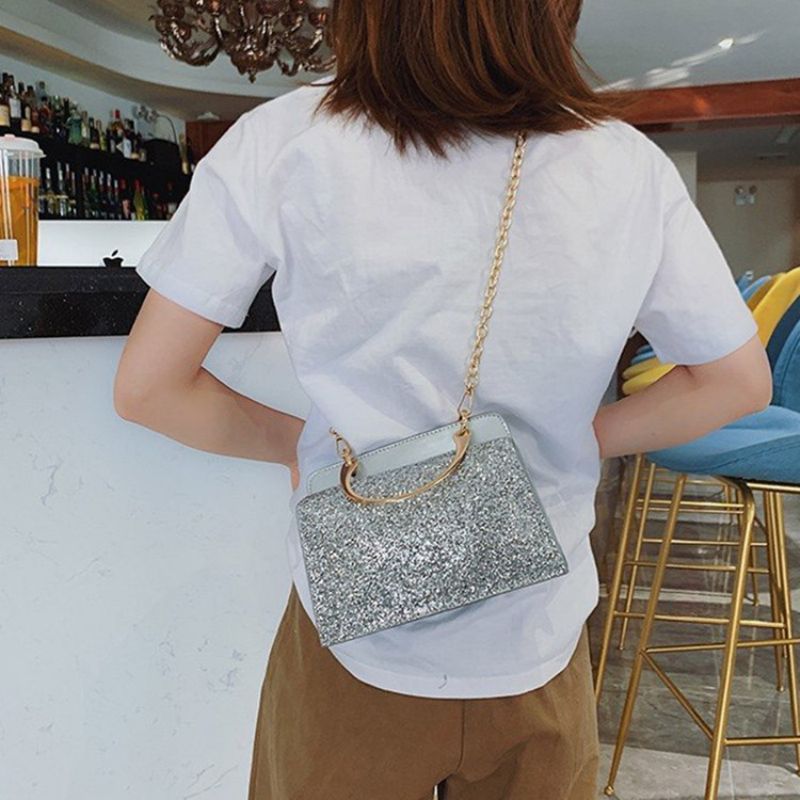 Obdélníkové Crossbody Kabelky Plain Sequins Pu