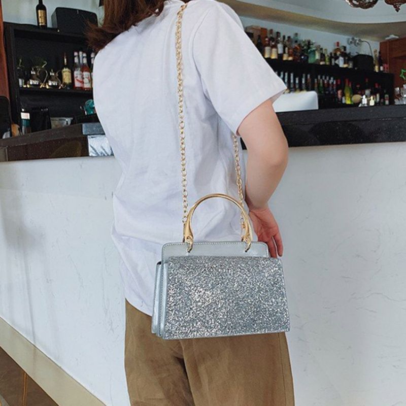 Obdélníkové Crossbody Kabelky Plain Sequins Pu