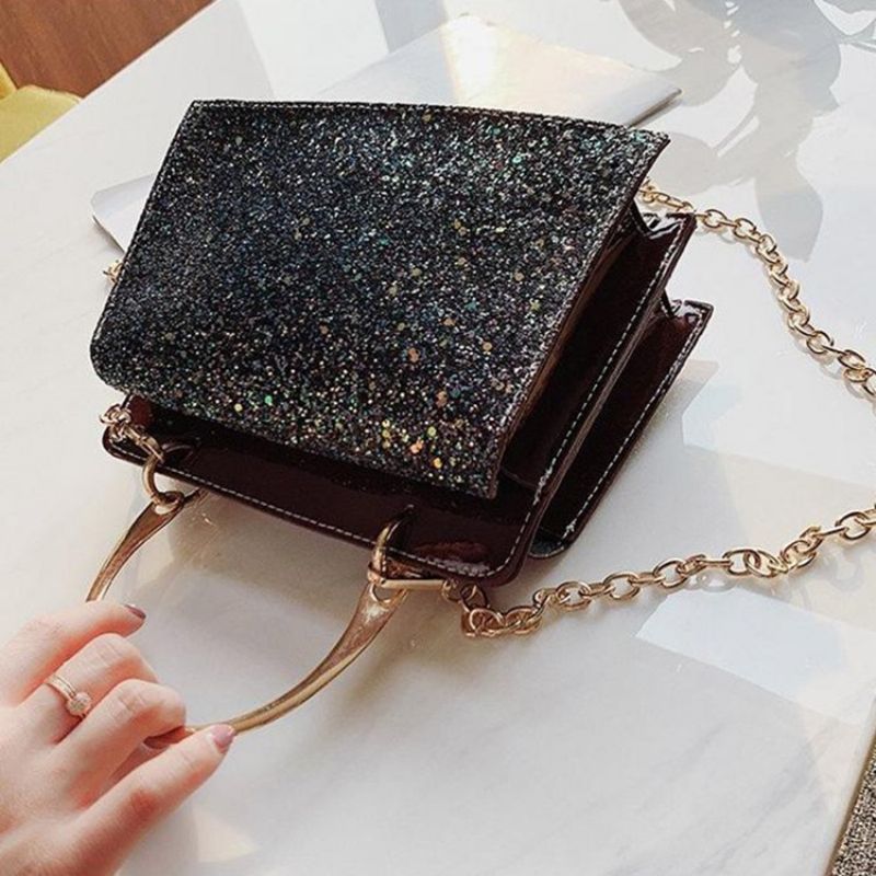 Obdélníkové Crossbody Kabelky Plain Sequins Pu