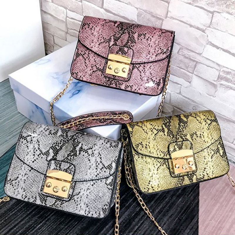 Obdélníkové Crossbody Kabelky S Hadovitým Závitem