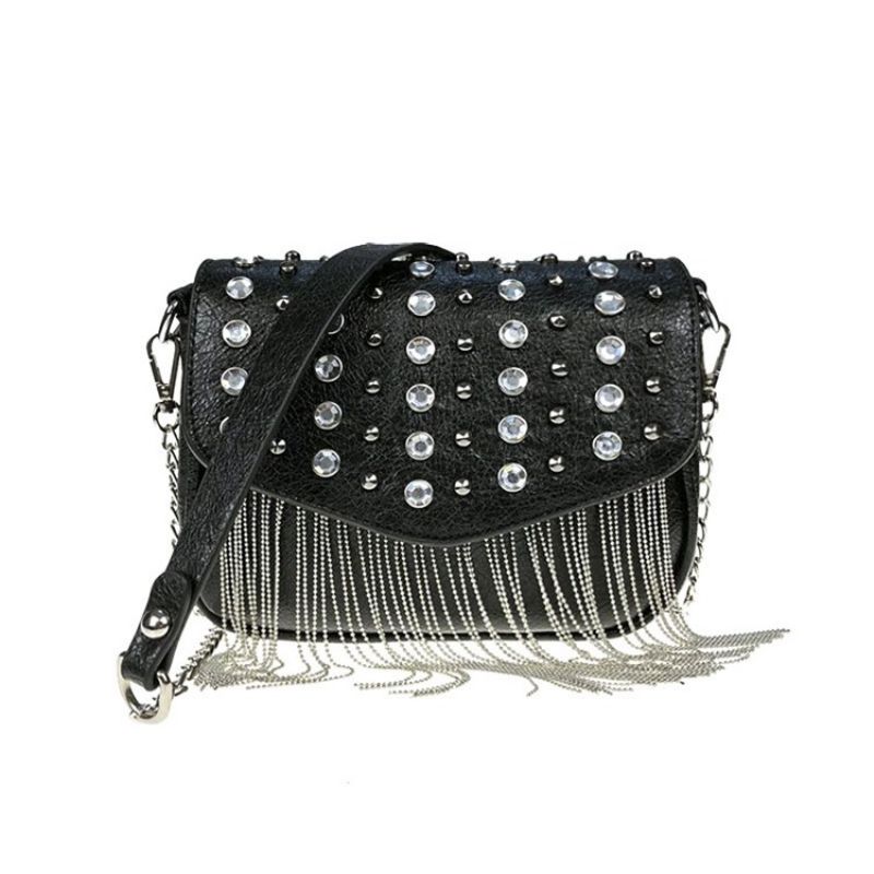 Obyčejné Pu Diamantové Obdélníkové Crossbody Kabelky