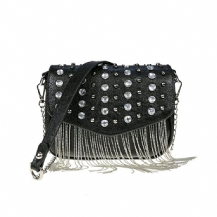 Obyčejné Pu Diamantové Obdélníkové Crossbody Kabelky