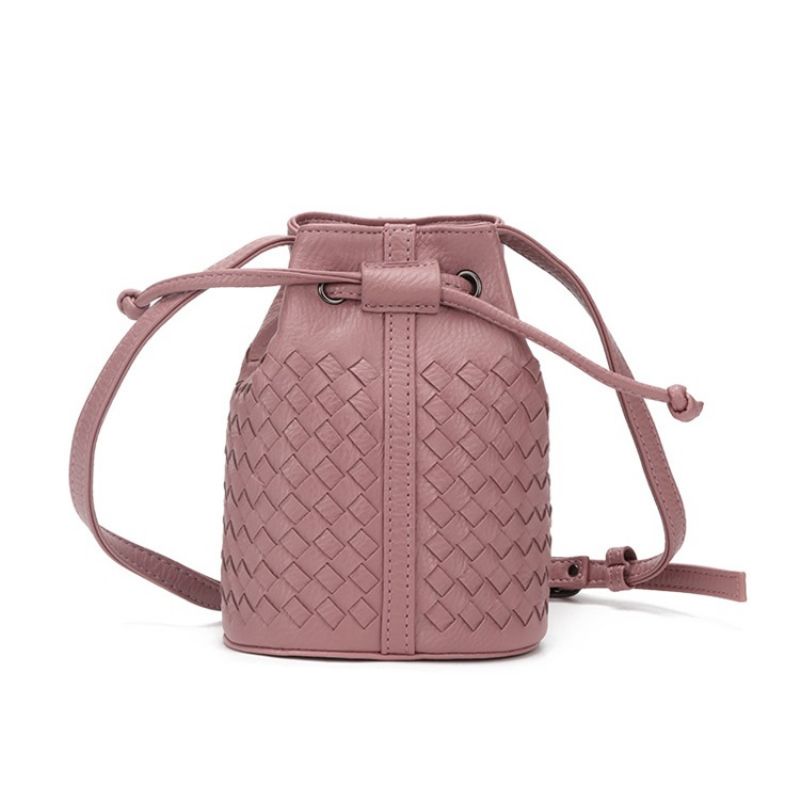 Pletená Mini Crossbody Kabelka Tvaru Bucket