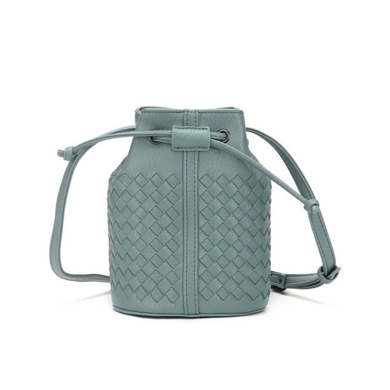 Pletená Mini Crossbody Kabelka Tvaru Bucket