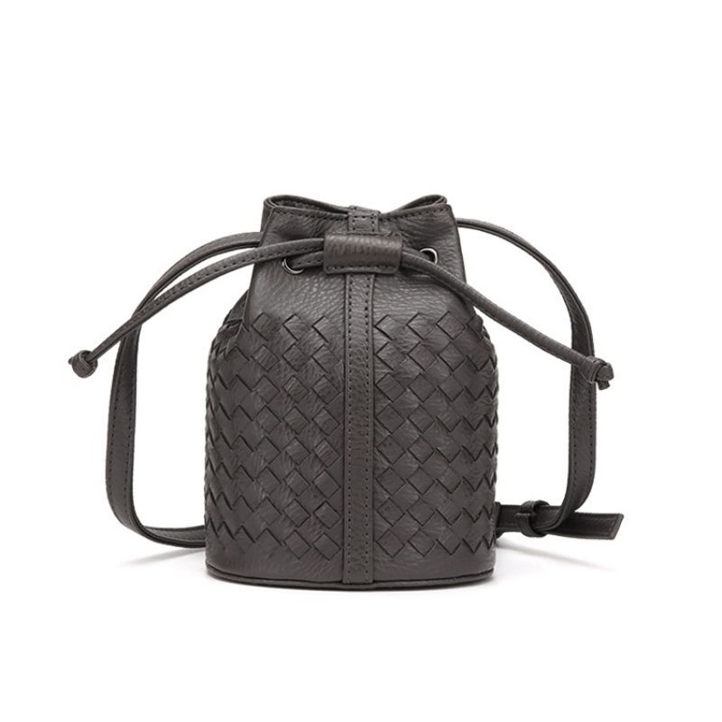 Pletená Mini Crossbody Kabelka Tvaru Bucket