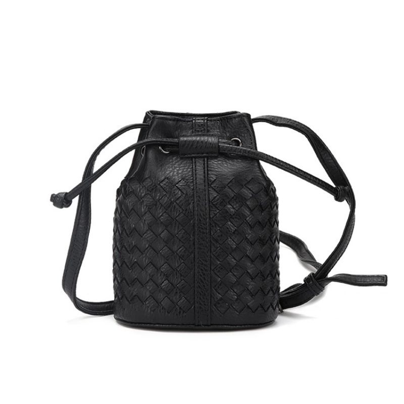 Pletená Mini Crossbody Kabelka Tvaru Bucket