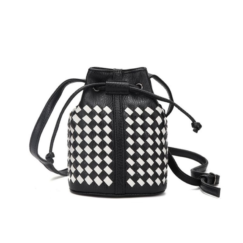 Pletená Mini Crossbody Kabelka Tvaru Bucket