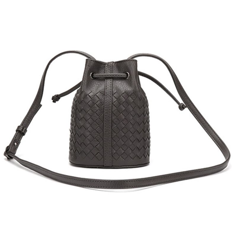 Pletená Mini Crossbody Kabelka Tvaru Bucket