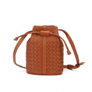 Pletená Mini Crossbody Kabelka Tvaru Bucket