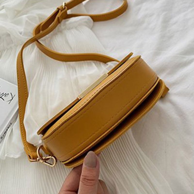 Pu Plain Lock Sedlo Crossbody Ba