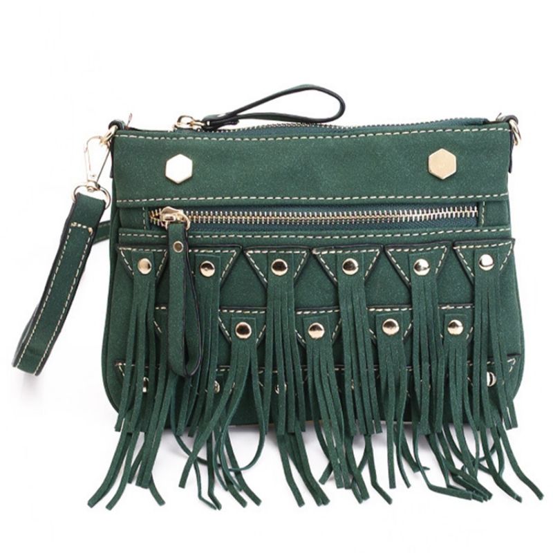 Vintage Geometric Tassel Crossbody Kabelka