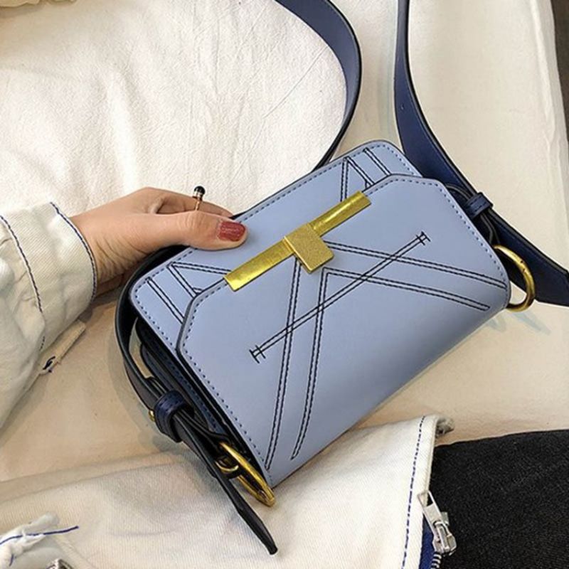 Závitová Pu Obdélníková Crossbody Kabelka