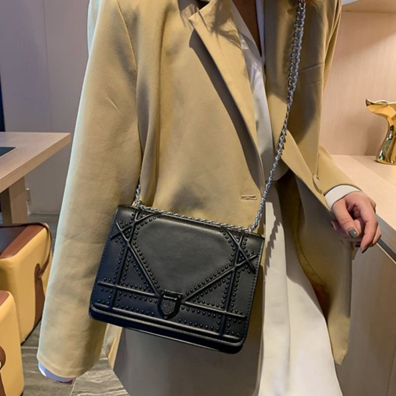 Závitové Pu Kabelky Crossbody S Geometrickými Klapkami