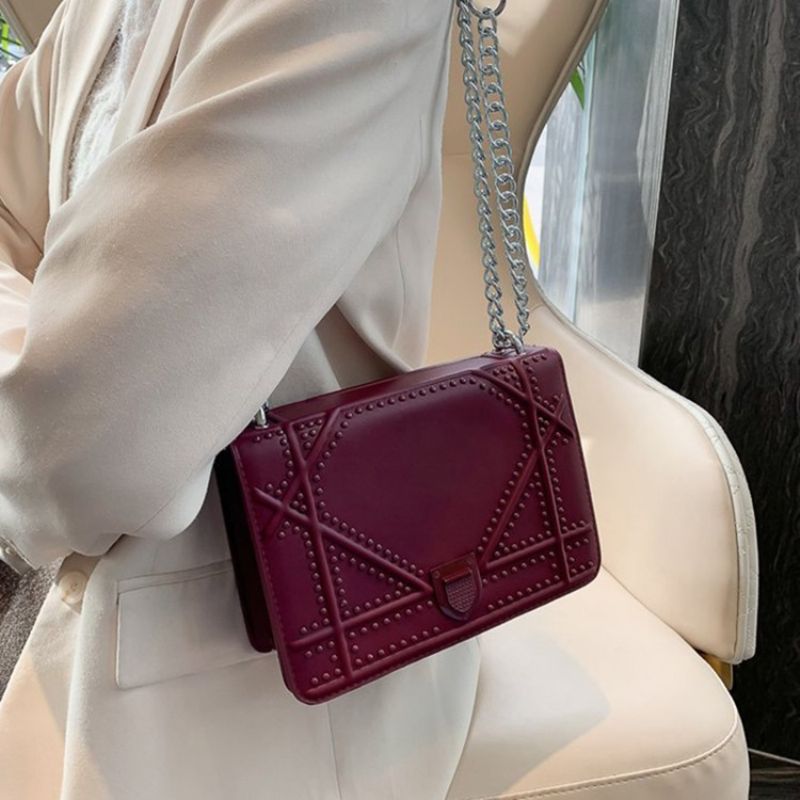 Závitové Pu Kabelky Crossbody S Geometrickými Klapkami