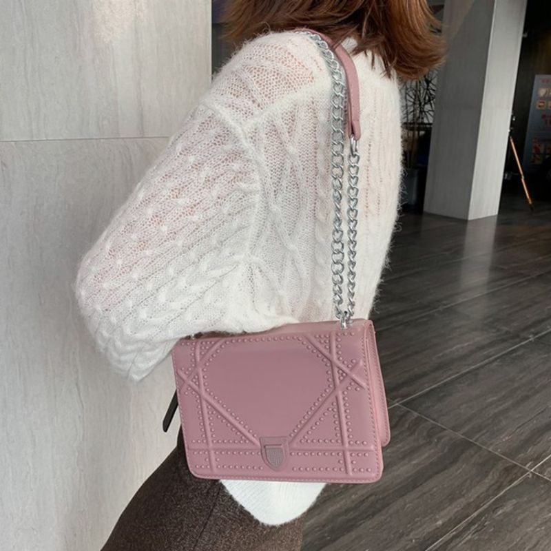 Závitové Pu Kabelky Crossbody S Geometrickými Klapkami