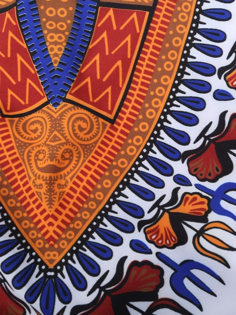 Pánské Tričko African Fashion Dashiki Print S Výstřihem Do V