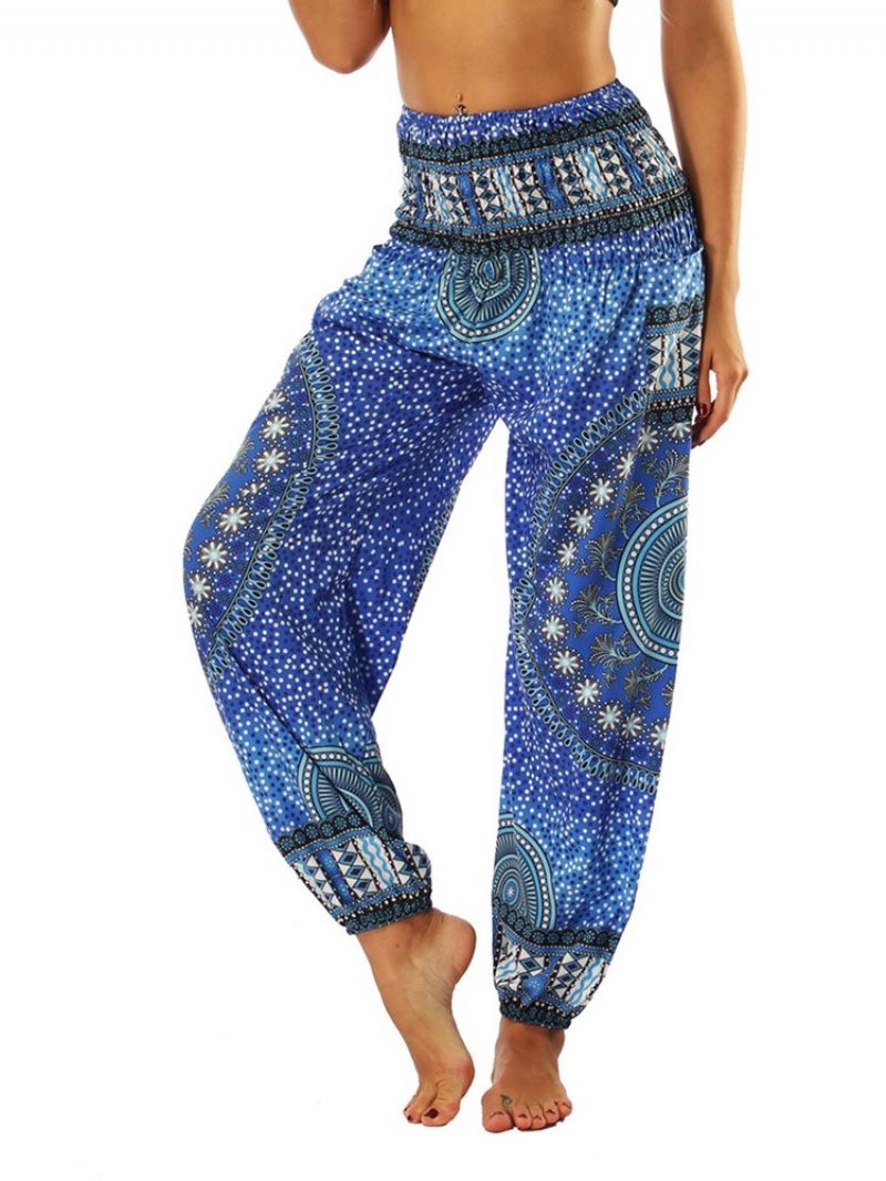 Boho Print Geometric Yoga Harem Jogger Kalhoty