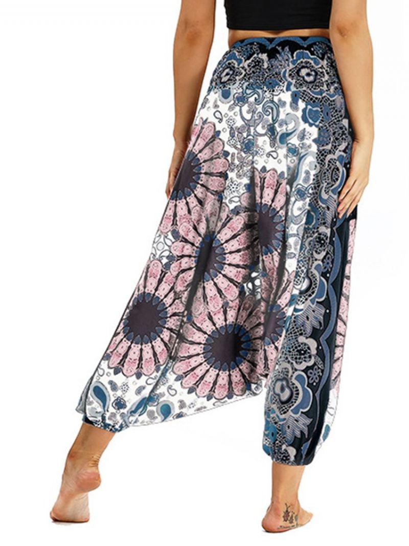 Dámské Boho Print Polyester Yoga Harem Kalhoty