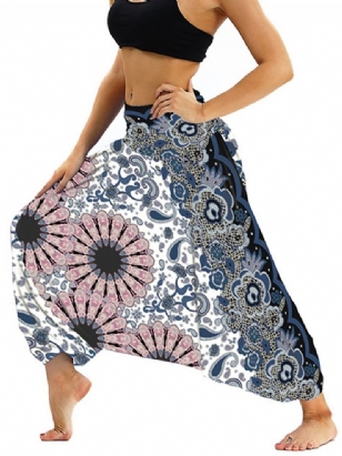 Dámské Boho Print Polyester Yoga Harem Kalhoty