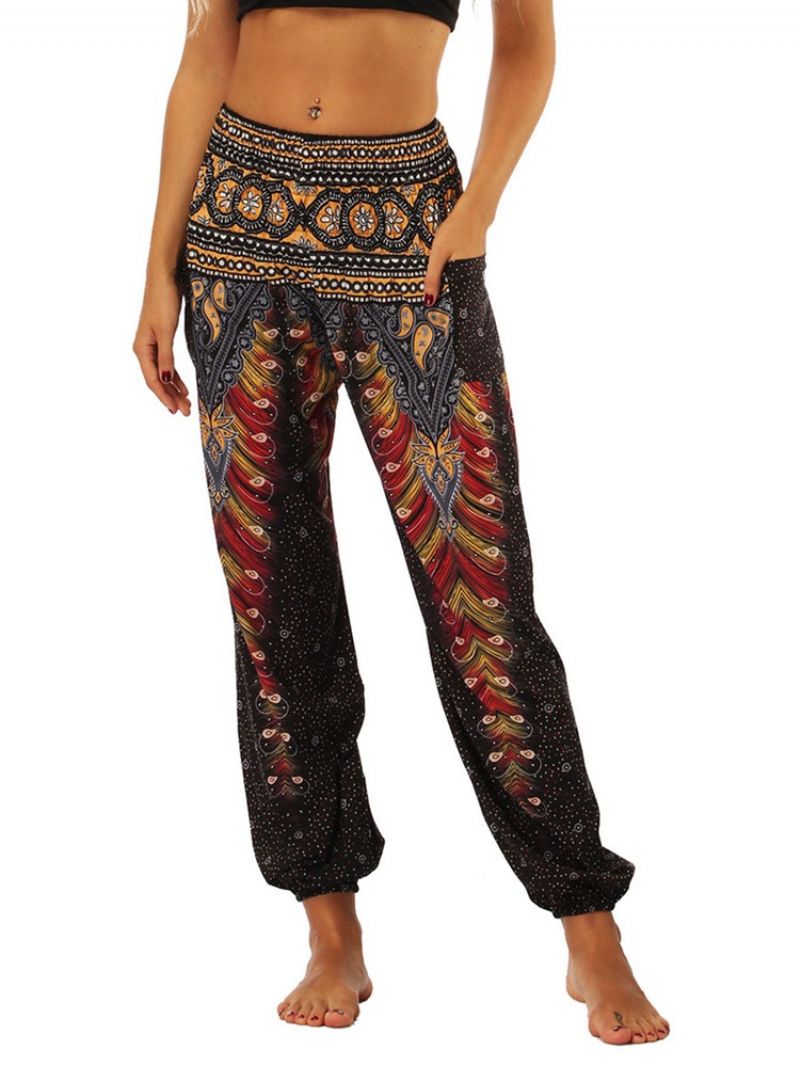 Kalhoty Boho Geometric Print Street Dance Yoga Kalhoty