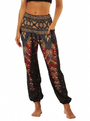 Kalhoty Boho Geometric Print Street Dance Yoga Kalhoty