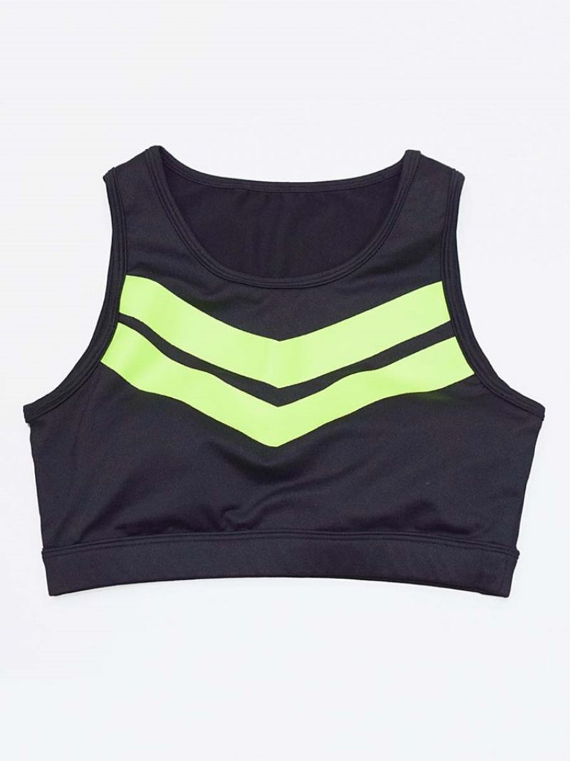 Patchwork Color Block Anti-sweat Yoga Sportovní Sady Bez Rukávů