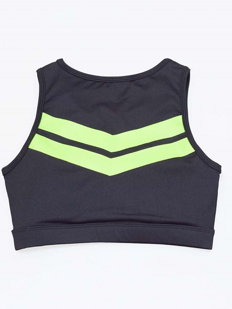 Patchwork Color Block Anti-sweat Yoga Sportovní Sady Bez Rukávů