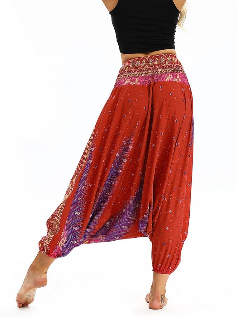 Yoga Harem Kalhoty S Elastickým Pasem Bohemian Print