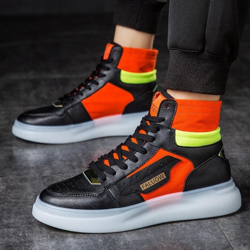 Pánské Skate Boty Color Block S Vysokým Střihem S Horní Kulatou Špičkou