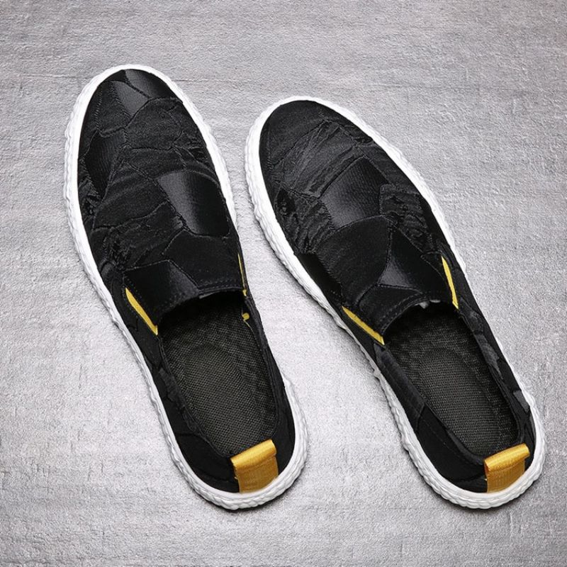 Pánské Skate Boty Pu Slip-on Color Block S Kulatou Špičkou