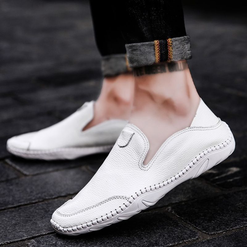 Pohodlné Pánské Mokasíny S Kulatou Špičkou Z Pu Slip-on